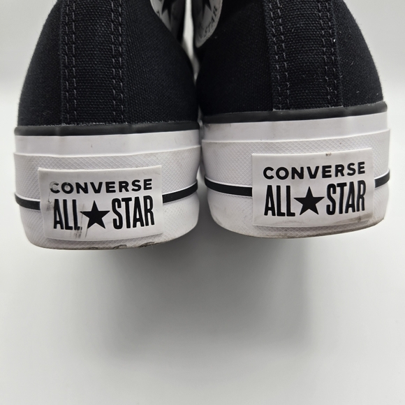 Converse Chuck Taylor All Star Platform Black Canvas Sneakers Women Size 8 - Picture 11 of 15